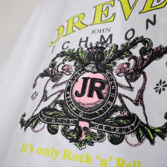 John Richmond Graphic T Shirt - Forever Shirt - Size Large - Picture 3 of 4